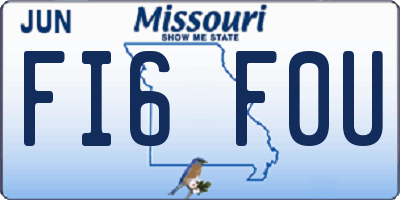 MO license plate FI6F0U