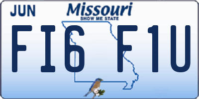 MO license plate FI6F1U