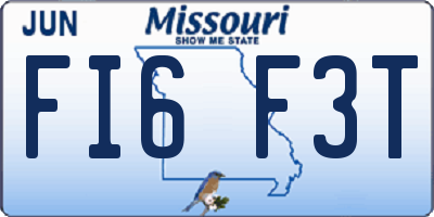 MO license plate FI6F3T