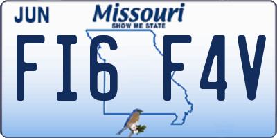 MO license plate FI6F4V