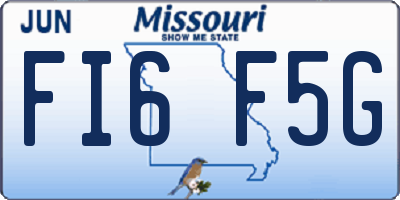 MO license plate FI6F5G