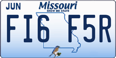MO license plate FI6F5R