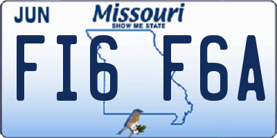 MO license plate FI6F6A