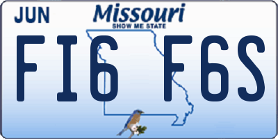 MO license plate FI6F6S
