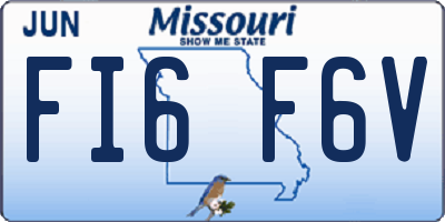 MO license plate FI6F6V