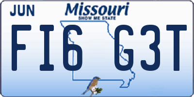 MO license plate FI6G3T