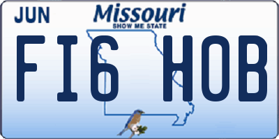 MO license plate FI6H0B