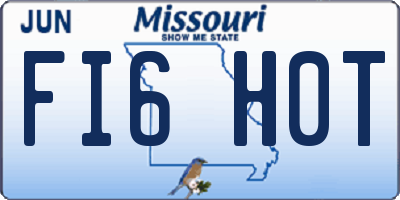 MO license plate FI6H0T