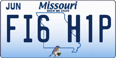 MO license plate FI6H1P