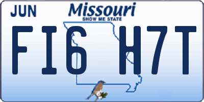 MO license plate FI6H7T