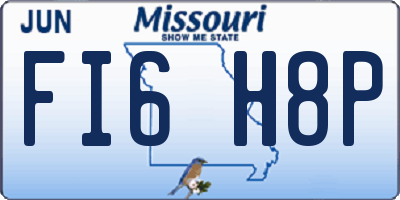MO license plate FI6H8P