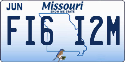 MO license plate FI6I2M