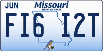 MO license plate FI6I2T