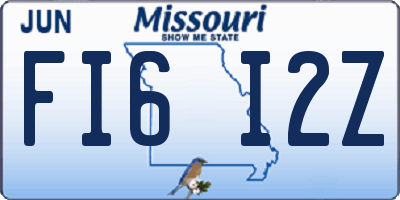 MO license plate FI6I2Z