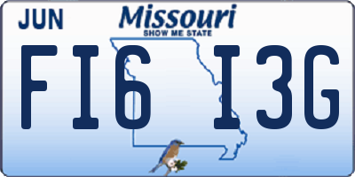 MO license plate FI6I3G