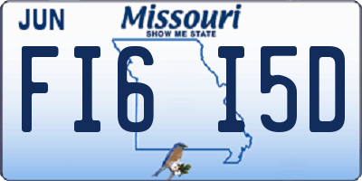 MO license plate FI6I5D