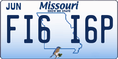 MO license plate FI6I6P