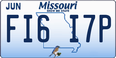 MO license plate FI6I7P