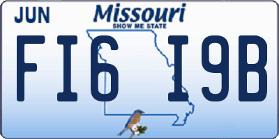 MO license plate FI6I9B