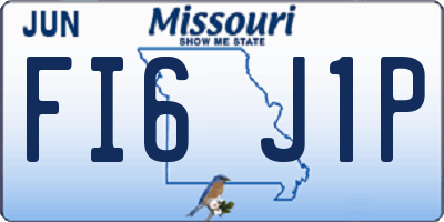 MO license plate FI6J1P