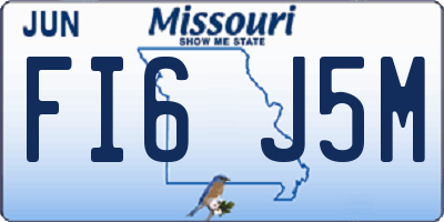 MO license plate FI6J5M