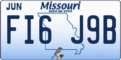 MO license plate FI6J9B