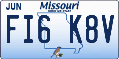 MO license plate FI6K8V