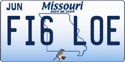 MO license plate FI6L0E
