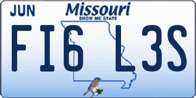 MO license plate FI6L3S