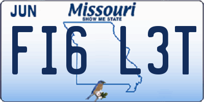MO license plate FI6L3T