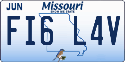 MO license plate FI6L4V