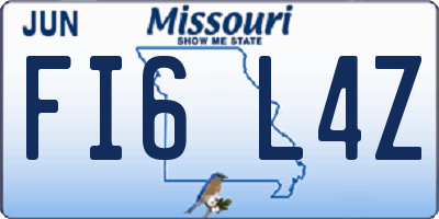 MO license plate FI6L4Z