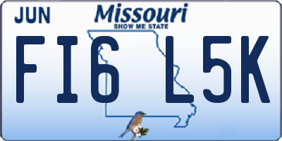 MO license plate FI6L5K