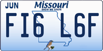 MO license plate FI6L6F