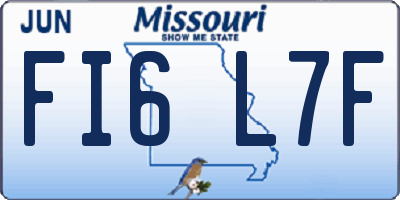 MO license plate FI6L7F