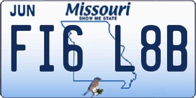 MO license plate FI6L8B