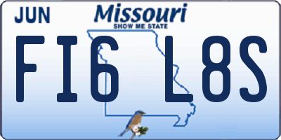 MO license plate FI6L8S