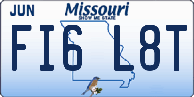 MO license plate FI6L8T