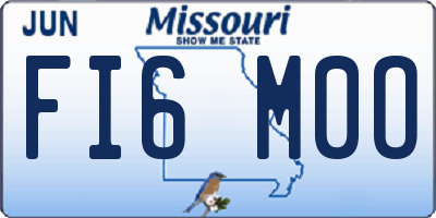 MO license plate FI6M0O