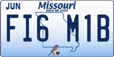 MO license plate FI6M1B