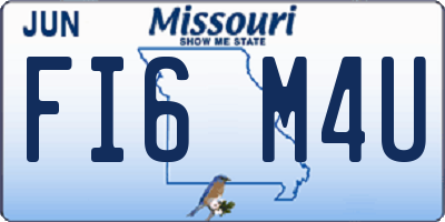 MO license plate FI6M4U