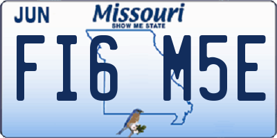 MO license plate FI6M5E