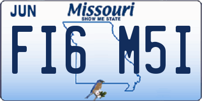 MO license plate FI6M5I