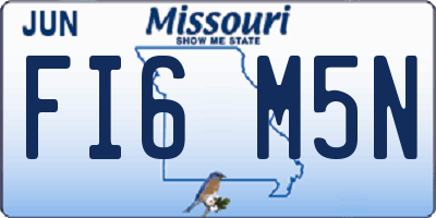 MO license plate FI6M5N