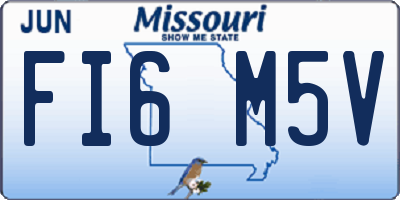 MO license plate FI6M5V