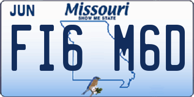 MO license plate FI6M6D