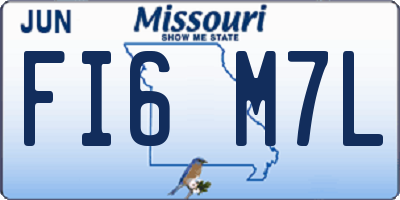 MO license plate FI6M7L