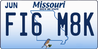 MO license plate FI6M8K
