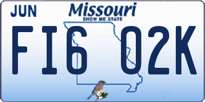 MO license plate FI6O2K