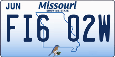 MO license plate FI6O2W